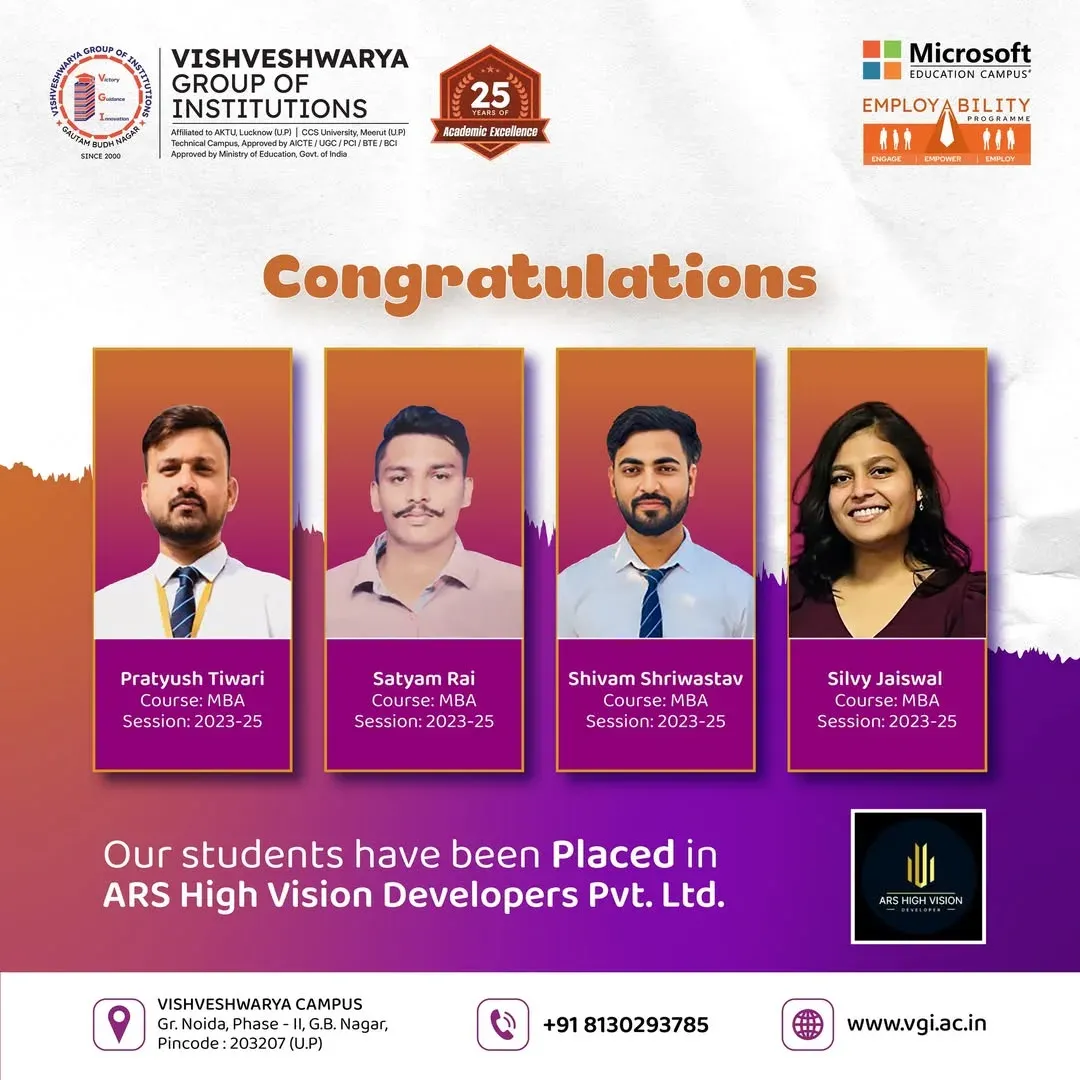 PGDM placement at ARS High Vision Developers